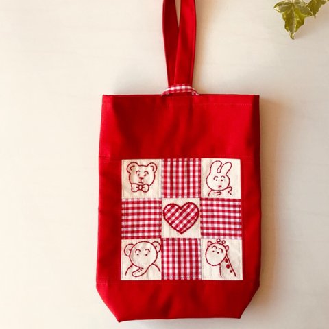 【再販❣️】アニマル刺繍の上履き袋