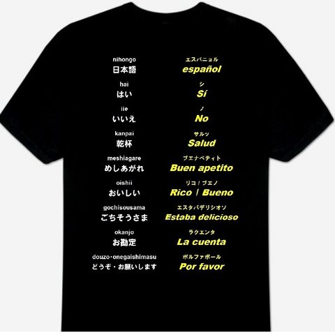 3XL・4XL・5XL スペイン語(食事)Ｔシャツ 新品