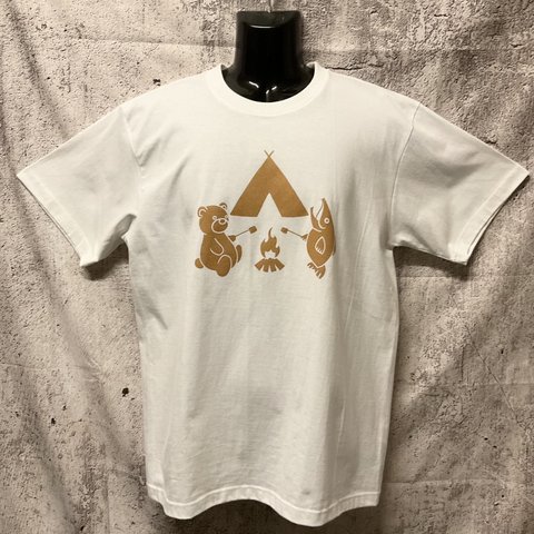 なかよしサケクマ　キャンプ　Tシャツ（半袖）