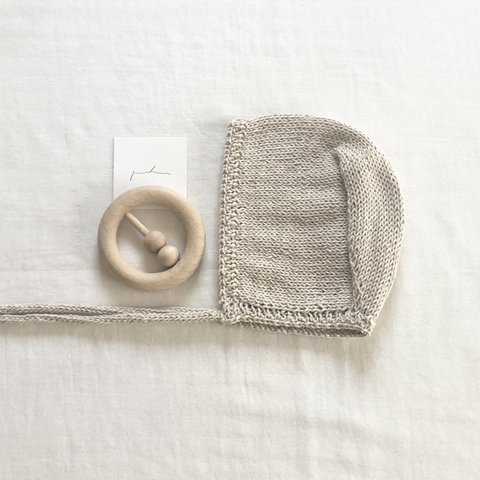 organic  cotton  linen  bonnet    / 3〜6month