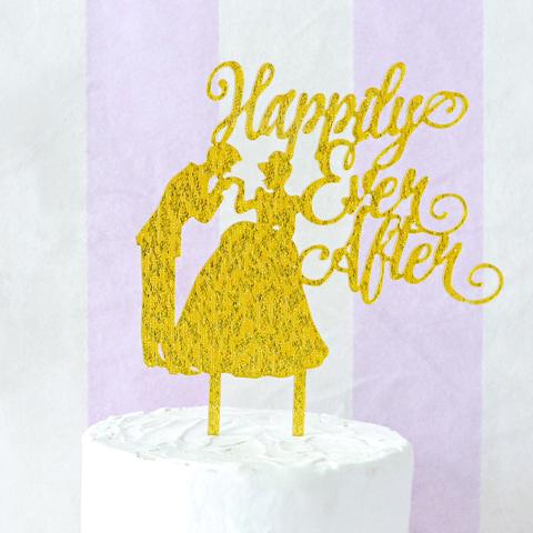 アクリル ケーキトッパー グリッター ゴールド 飾り ウェディング ケーキトッパー アクリル グリッター ゴールド シンデレラ プリンセス 結婚 結婚式 結婚記念日 飾り 受付 室内装飾 前撮り 演出