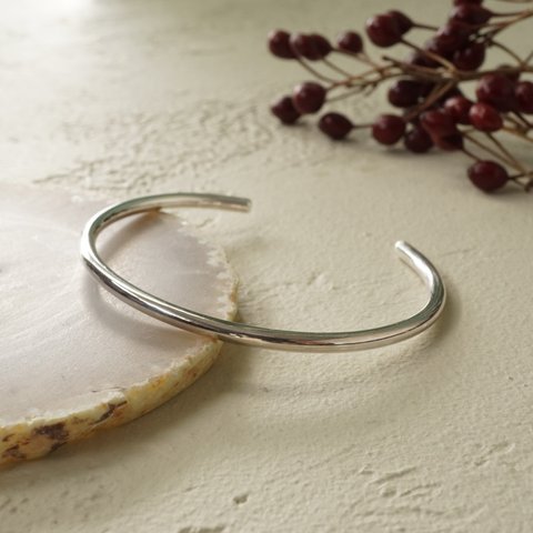 simple silver bangle 3.0mm