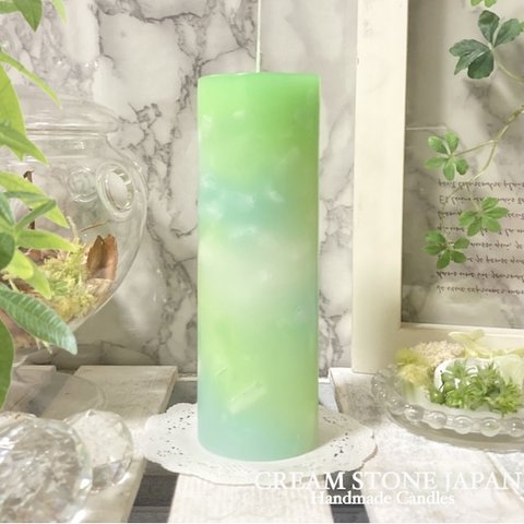 Φ5.1cm×H15cm ペタルキャンドル (メロン) № 000668 /Gradation Candle