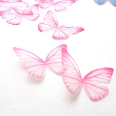 ちょうちょのパーツ 4cm シフォン オーガンジー 素材 蝶々 パーツ  ピンク ホワイト 7