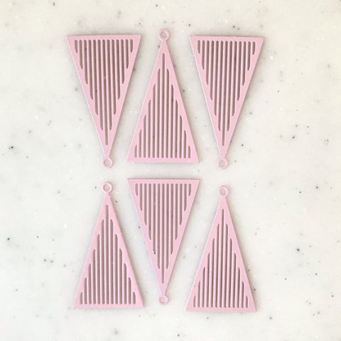 Light Pink Striped Triangle Pendant Tops