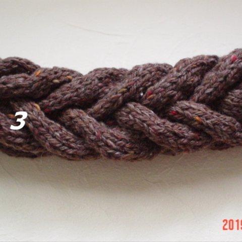 ☆彡茶色ツィード色の”Braided Headband”（fishbonetype）no.3