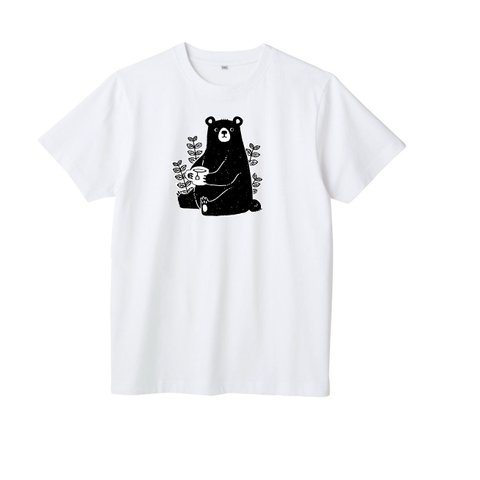 クマさんデザイン半袖メンズTシャツ　綿100% （男女兼用）