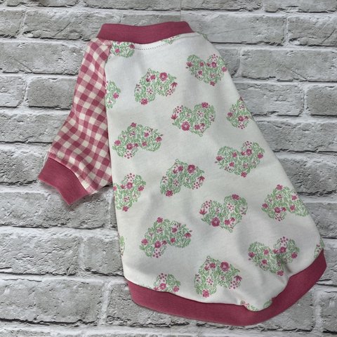 cherry-pink  precious hearts＆Gingham check  Ｔシャツ  Ｓ