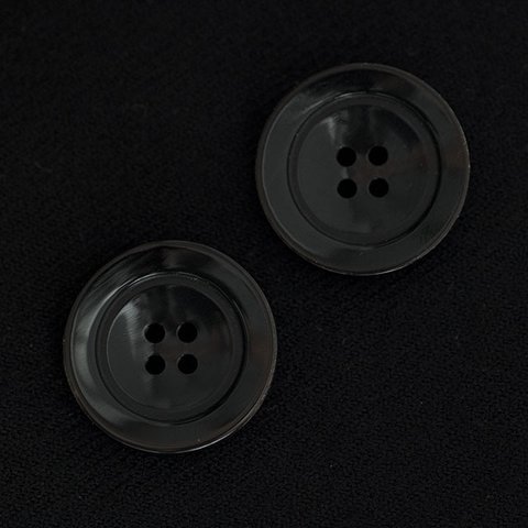 【板水牛ボタン】 ＃BT270 4穴　20mm C/#B ブラック5個セット** 