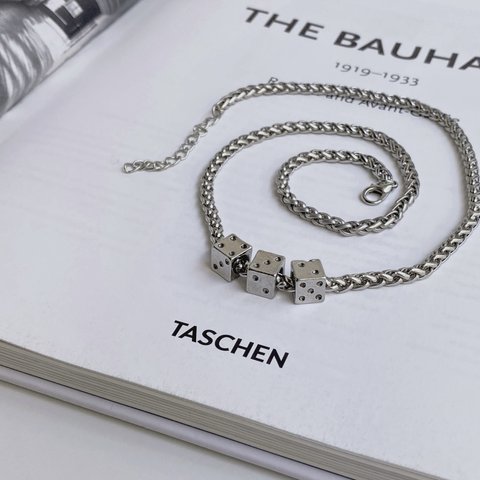 (ラスト1点) dice necklace ⌘ ネックレス シルバー サイコロ  シンプル キューブ