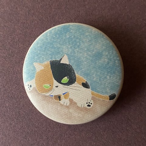 「猫のミケル」の 缶バッジ　☆　PUN is a CAT