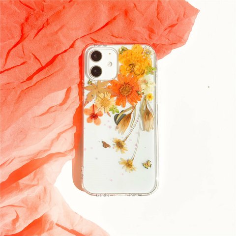 フレッシュな香りが漂う 押し花 スマホケース 全機種対応 iPhone Xperia Galaxy AQUOS iPhone 13