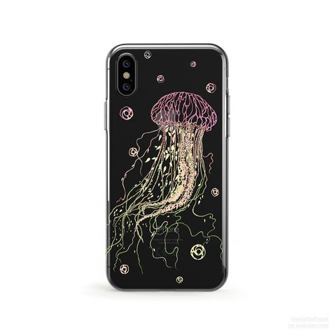 Under the Sea - Jellyfish クリアソフト ケース  [ iPhone5～iPhone14/ 14 Plus/ 14 Pro/ 14 Pro Max & Samsung ]