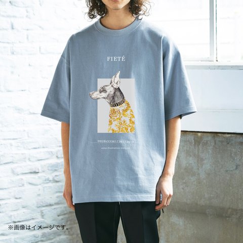 厚みのあるBIGシルエットTシャツ「Doberman」/送料無料