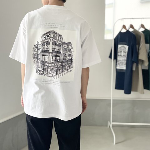 『2024新作』USAコットン バックプリントTシャツ ユニセックス 5色展開 【ホワイト】