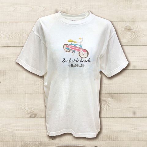 ハワイアンデザインTシャツ surfbike ユニセックスサイズ 半袖カットソー サーフバイク ビーチバイク