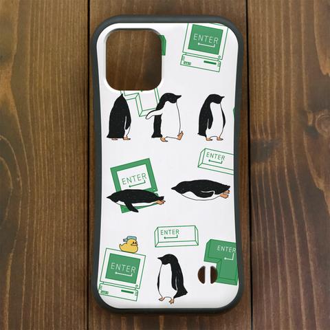 ペンギン【iPhone12・iPhone13対応】ペンギン『E』・ENTER グリップケース iPhone用【各機種あります】