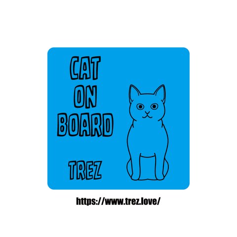 全8色 名前入り CAT ON BOARD アメリカンショートヘア ラインアート マグネット