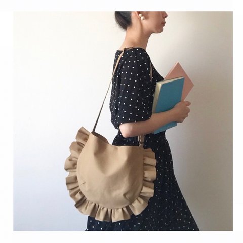 【受注生産】frill shoulder bag （camel）