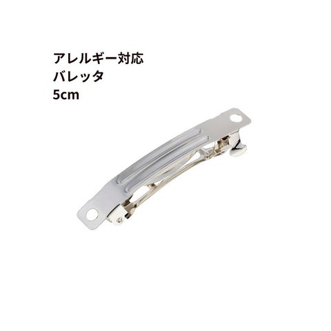 [10個] ステンレス バレッタ パーツ 5cm ［ 銀 シルバー ］ 金具 パーツ 素材 金属アレルギー対応 O-05