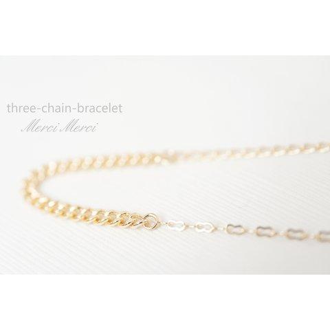 three-chain-bracelet...3種のチェーンのブレスレット