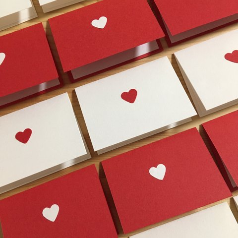 メッセージカード 結婚式 ミニカード 赤×白 ハート レター