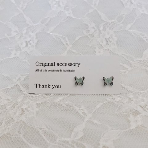 アレルギー対応✴︎再販2♡small butterfly ピアス・イヤリング♡リアルパステルブルー⑤