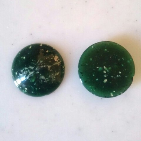 Vintage Green Marble 29mm Cabochons