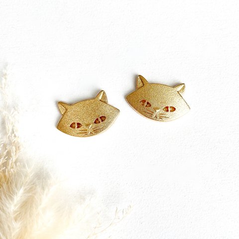 猫ボタン  ピアス  イヤリング