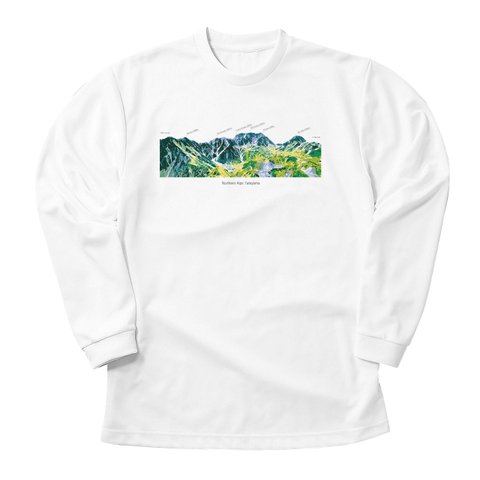 立山 北アルプス 長袖Tシャツ ホワイト ドライ 吸水速乾 山 登山