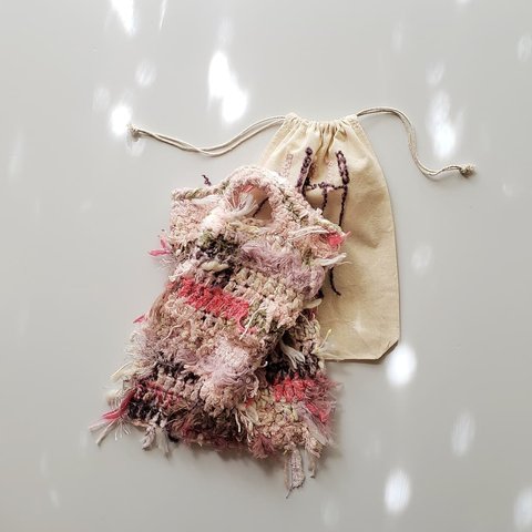 scrap yarn tetra bag (内袋付き)　テトラバッグ　ニットバッグ