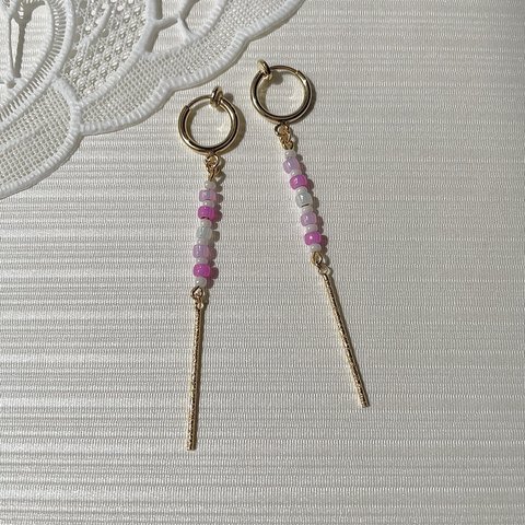 つぶつぶビーズロングearrings