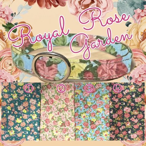 44200 Royal Rose Garden＊迷子札付＊フルオーダーの軽い首輪