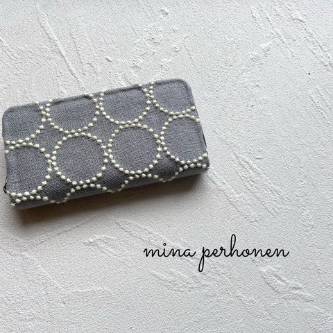 再再販　ミナペルホネン　財布　タンバリン　ハンドメイド　長財布　minaperhonen