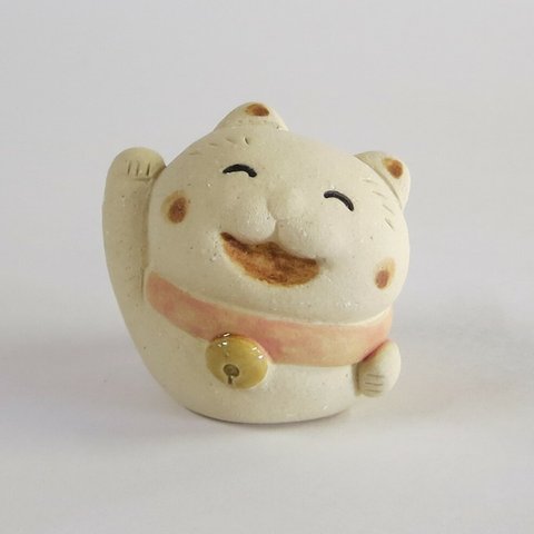 ニヤァー招き　Ｏ-302　陶製　/beckoning cat/招财猫/Katze/बिल्ली