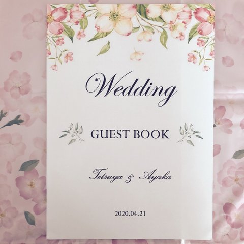 【結婚式】芳名帳 140名様✿桜✿さくら✿3.4月 ゲストブック ウェディング 封筒