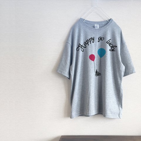 happy go lucky　風船Tシャツ（グレー）