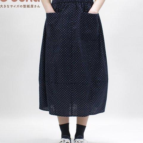 【買ってすぐ使える型紙】バルーン切替スカート【M/L/LL/3L/4L/5L/6L/7L/8L】洋服