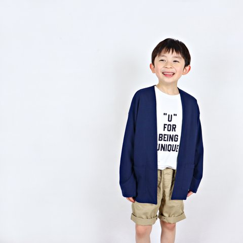 【型紙】ボタンレスカーディガン60-90/100-140サイズ　ベビー　キッズ　子供服