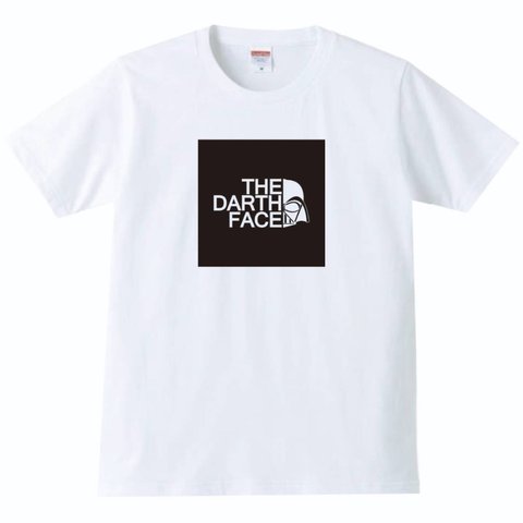 【送料無料】【新品】新 THE DARTH FACE ダースフェイス Tシャツ パロディ おもしろ 白 メンズ サイズ プレゼント