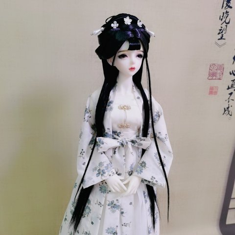 BJD DOLL ドール服 漢服 3点セット1/3サイズ 1/4サイズ 1/6ドール衣装 bjd1/3 doll服 球体関節人形服 女の子中国古代風のワンピース 白