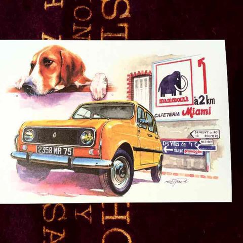 絵はがきCar&Dog