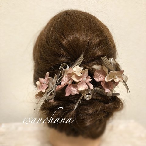      小花ヘアピンセット ピンク