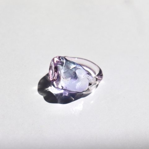 ［洞窟の鉱石］  ガラス リング  clear glass ring