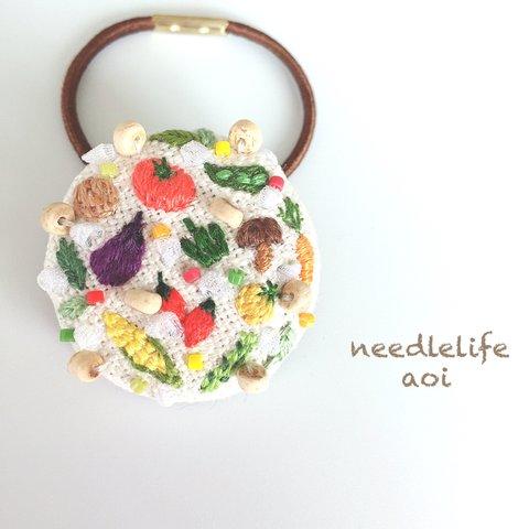 vegetable〜刺繍ヘアゴム