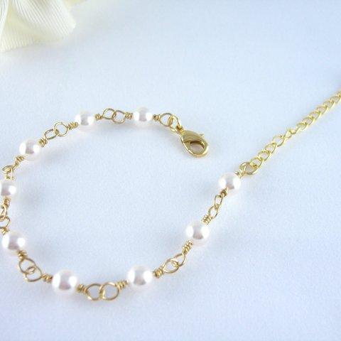 Crystal White pearl Bracelet