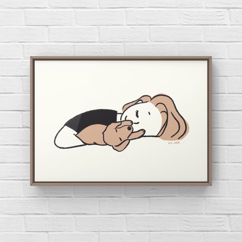 ミニチュアダックスフンド【肉球の匂い】A4ポスター　犬　ペット