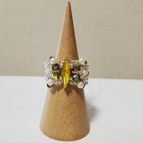 訳あり・スワロフスキー・シトリン・シャビアン・Ring