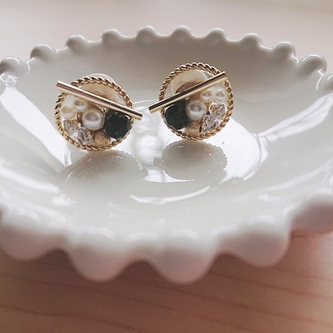 パール×スワロフスキー*ピアス/イヤリング