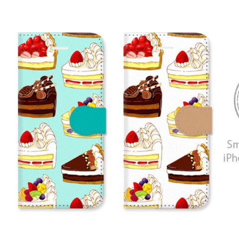 ケーキ　スイーツ　手帳型スマホケース iPhone Android